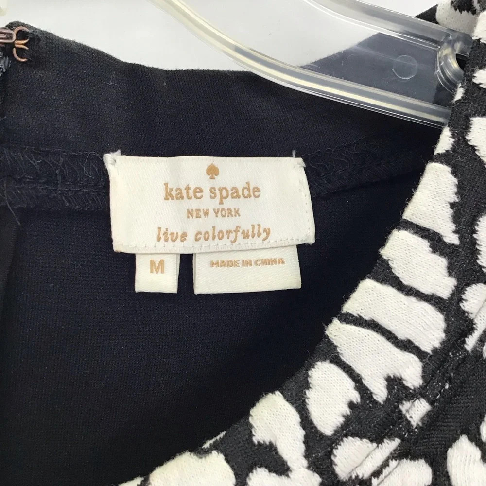 Kate Spade NY Leopard Jacquard Panel Top Career Black/White Size Medium - Picture 5 of 8